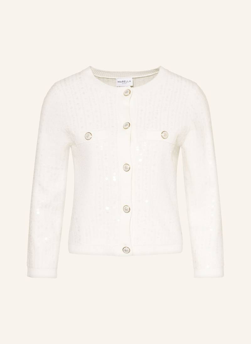 Marella Strickjacke Mit Pailletten weiss von Marella