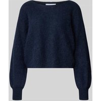 Marella Strickpullover mit gerippten Abschlüssen Modell 'FARADAY' in Marine, Größe M von Marella