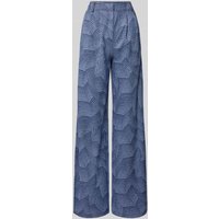 Marella Wide Leg Bundfaltenhose mit Gürtelschlaufen Modell 'CASTA2' in Blau, Größe L von Marella
