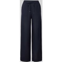 Marella Wide Leg Leinenhose mit Tunnelzug Modell 'MATTINO' in Marine, Größe 40 von Marella