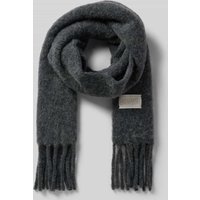 Marella Wollschal mit Label-Patch Modell 'MERLE' in Anthrazit Melange, Größe 1 von Marella