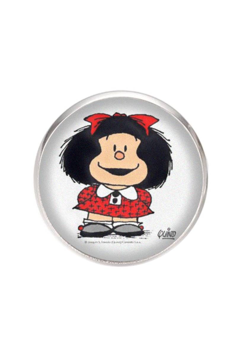 Stahlbrosche, Durchmesser 25 Mm, Stift 0, 7 Handgefertigte Illustration Mafalda 2 von Marengostyle