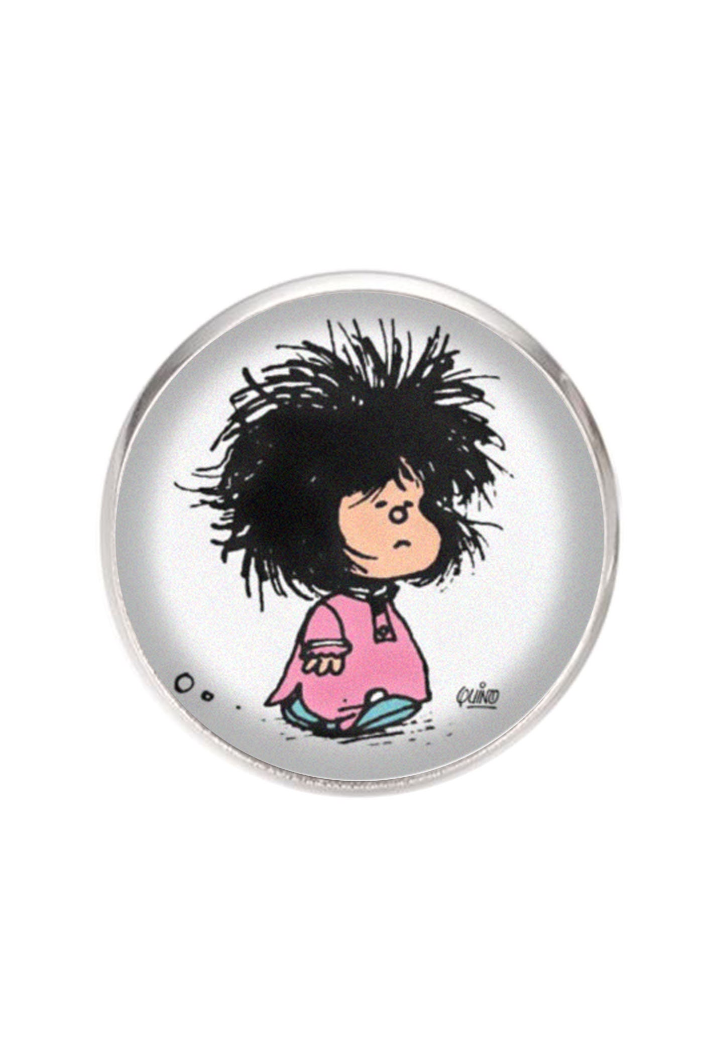 Stahlbrosche, Durchmesser 25 Mm, Stift 0, 7 Handgefertigte Mafalda-Illustration Stahlbrosche, Durchmesser 25 Mm, Stift 0, 7 Handgefertigte Mafalda-Illustration von Marengostyle