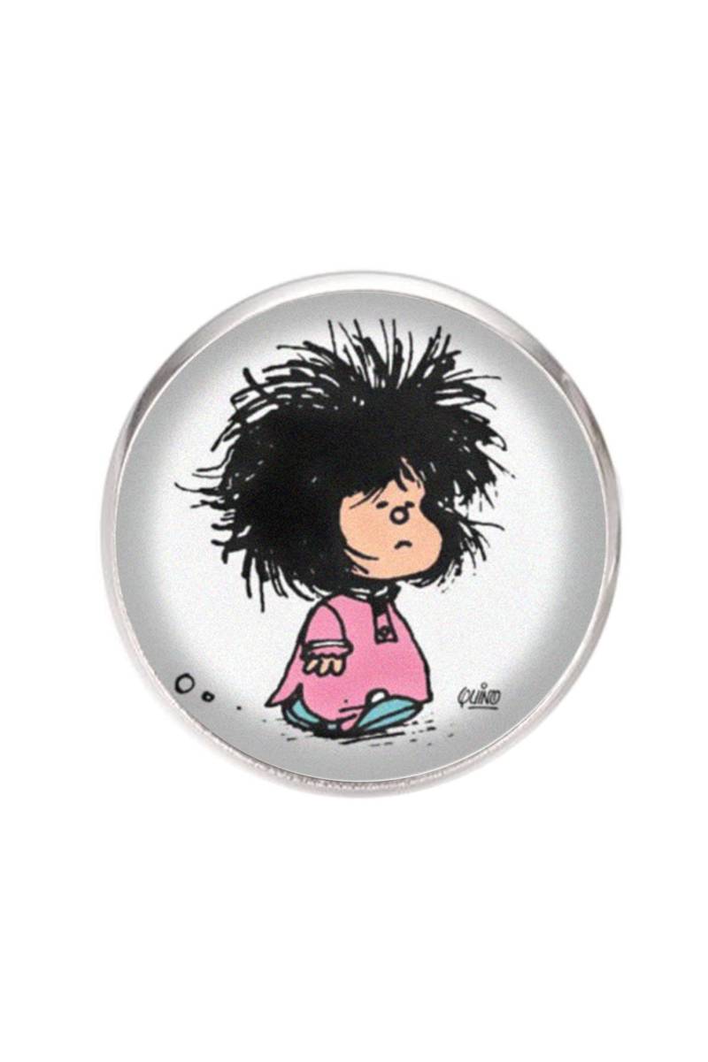 Stahlbrosche, Durchmesser 25 Mm, Stift 0, 7 Handgefertigte Mafalda-Illustration Stahlbrosche, Durchmesser 25 Mm, Stift 0, 7 Handgefertigte Mafalda-Illustration von Marengostyle