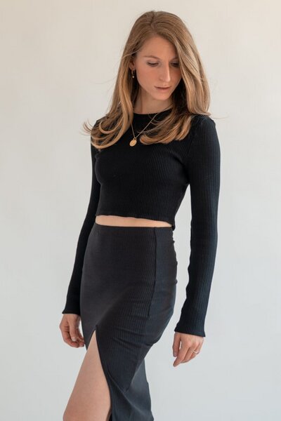 Marenika Langarm Crop-Top Ella aus Bio-Baumwolle von Marenika