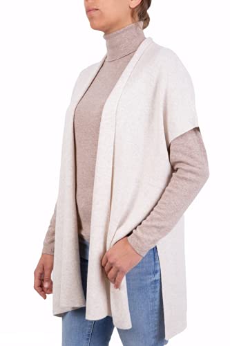 Cashmere-Umhang für Damen, hergestellt in Italien, Merinowolle, Kaschmir, Schwarz, Beige, Weiß, Blau, Rosa, Strick, elegantes Geschenk, warme Winterkleidung, Beige Einheitsgröße von Marenza