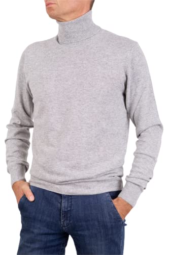 Marenza Rollkragenpullover für Herren, Kaschmir-Mischung, Langarm, hergestellt in Italien, grau, Medium von Marenza