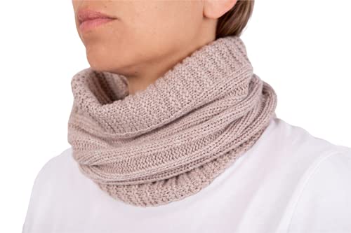 Halswärmer Gemischte Kaschmir Männer Frauen Made in Italy Schal Ring Mütze Kaschmir Winter Unisex Merinowolle Schwarz Grau Weiß Beige Schal Warm One Size Pashmina Schal Decke von Marenza