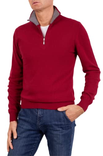 Marenza Herren-Rollkragenpullover aus Kaschmir-Seide, hergestellt in Italien, bordeaux, XX-Large von Marenza