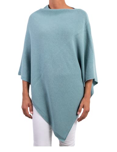 Poncho Mischung Kaschmir für Damen, Made In Italy, Merinowolle, Kaschmir, Schwarz, Beige, Weiß, Blau, Strick, Umhang, Einheitsgröße, Geschenk, Winterkleidung, Pashmina, V. Wasser, Einheitsgröße von Marenza