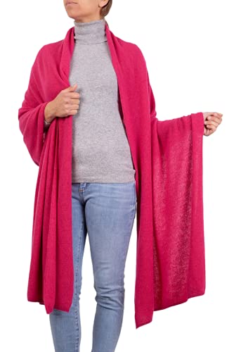 Stola Gemischte Kaschmir Damen Made In Italy Merinowolle Kaschmir Schwarz Beige Weiß Grau Schal Herren Warm Schal Einheitsgröße Umhang Pashmina Schulterbezug, fuchsia, Einheitsgröße von Marenza