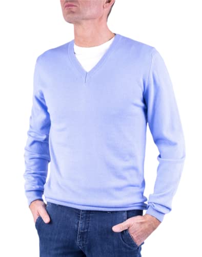 V-Ausschnitt für Herren, Kaschmir-Mischung, hergestellt in Italien, Pullover, Langarm, Merinowolle, Pullover, Beige, Blau, Grau, Geschenk, Winterkleidung, Lavendel, XL von Marenza