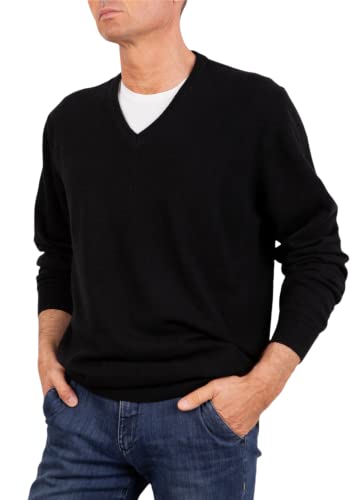 Marenza V-Ausschnitt Herren Langarm Kaschmir-Mischung Seide Made in Italy, Schwarz , XX-Large Marenza V-Ausschnitt Herren Langarm Kaschmir-Mischung Seide Made in Italy, Schwarz , XX-Large von Marenza
