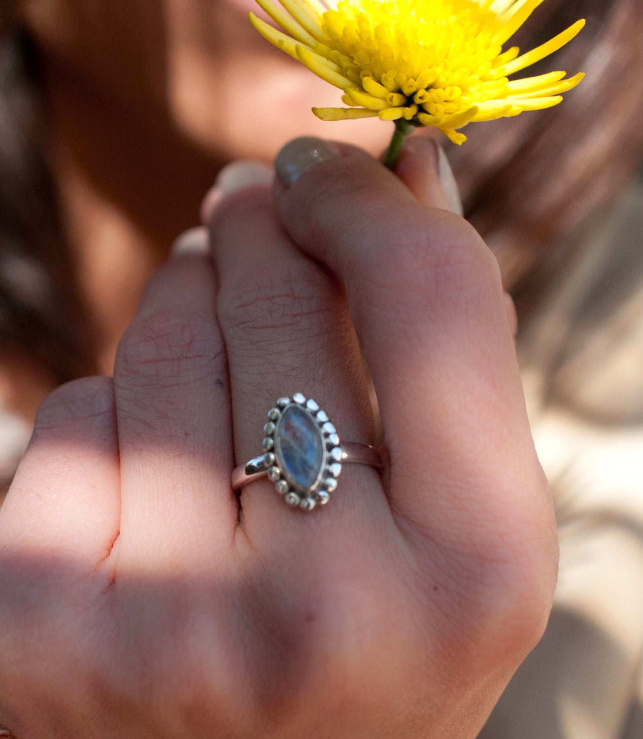 Mondstein Ring ~ Sterling Silber 925 Edelstein Schmuck Statement Boho Handgemacht Hippie Juni Geburtsstein ~Maresia Mr016 von MaresiaJewelry