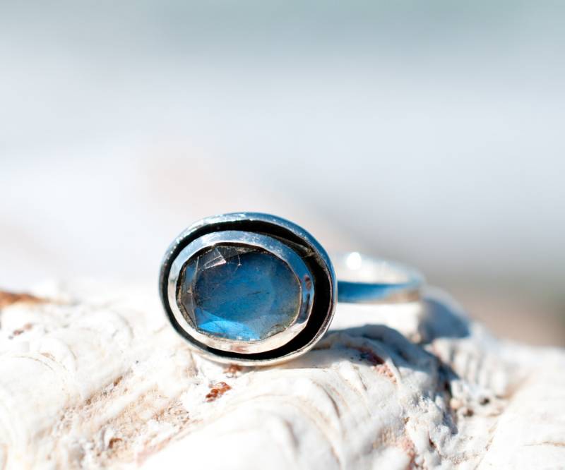 Regenbogen Labradorit Ring ~ Edelstein Sterling Silber 925 Schmuck Handgemacht Solitär Statement ~Geschenk Für Sie ~Brautjungfer ~Boho Mr090 von MaresiaJewelry