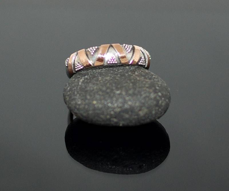 Edler Ring Aus Silber Und Gold, Bicolor, Stapelring, Hand Made von MaressiSchmuck