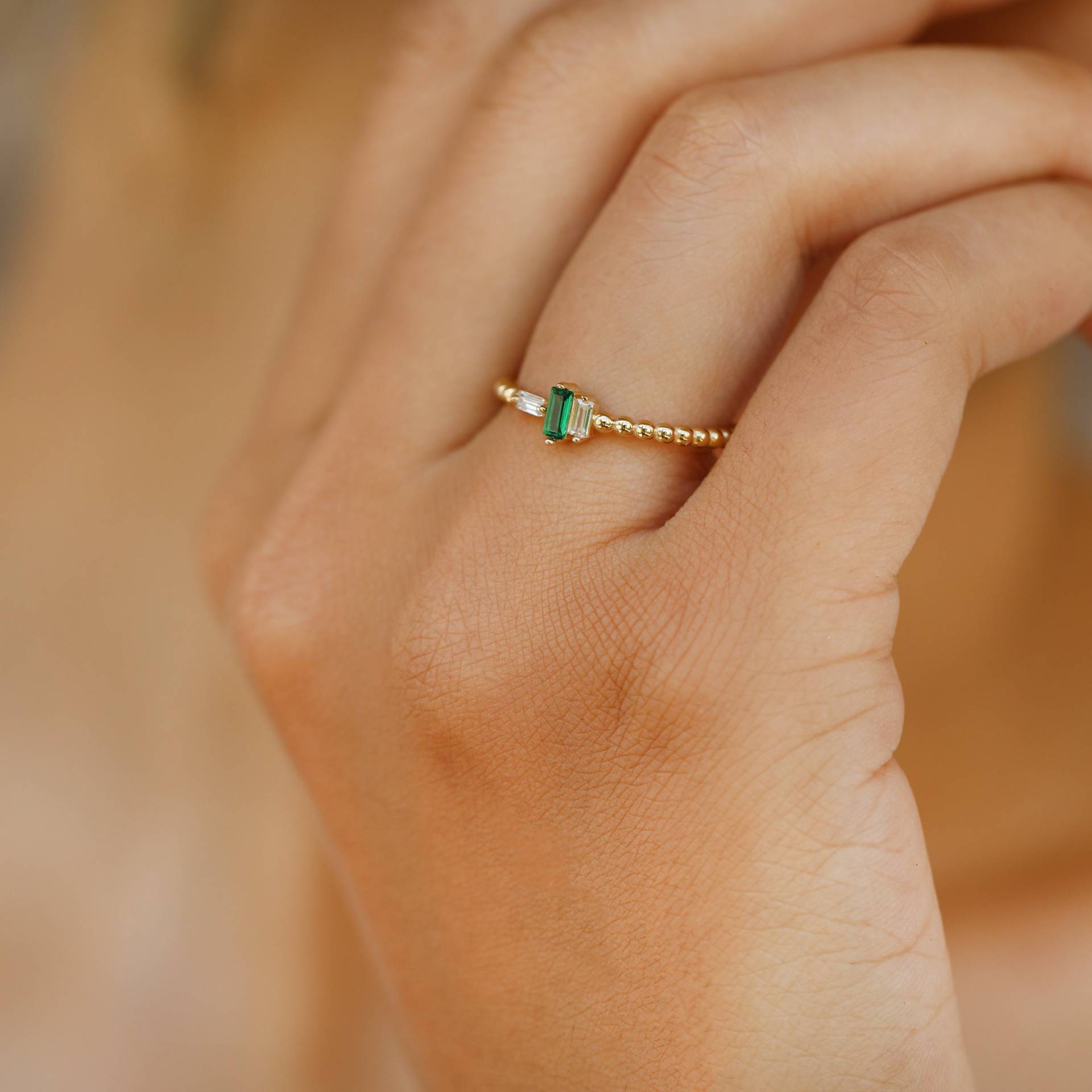 14K Solid Gold Ring, Aogashima Elegante Stapelringe Für Frauen, Zierliche Minimal Schmuck, Zarter Geschenk Sie von Maresuijewelry