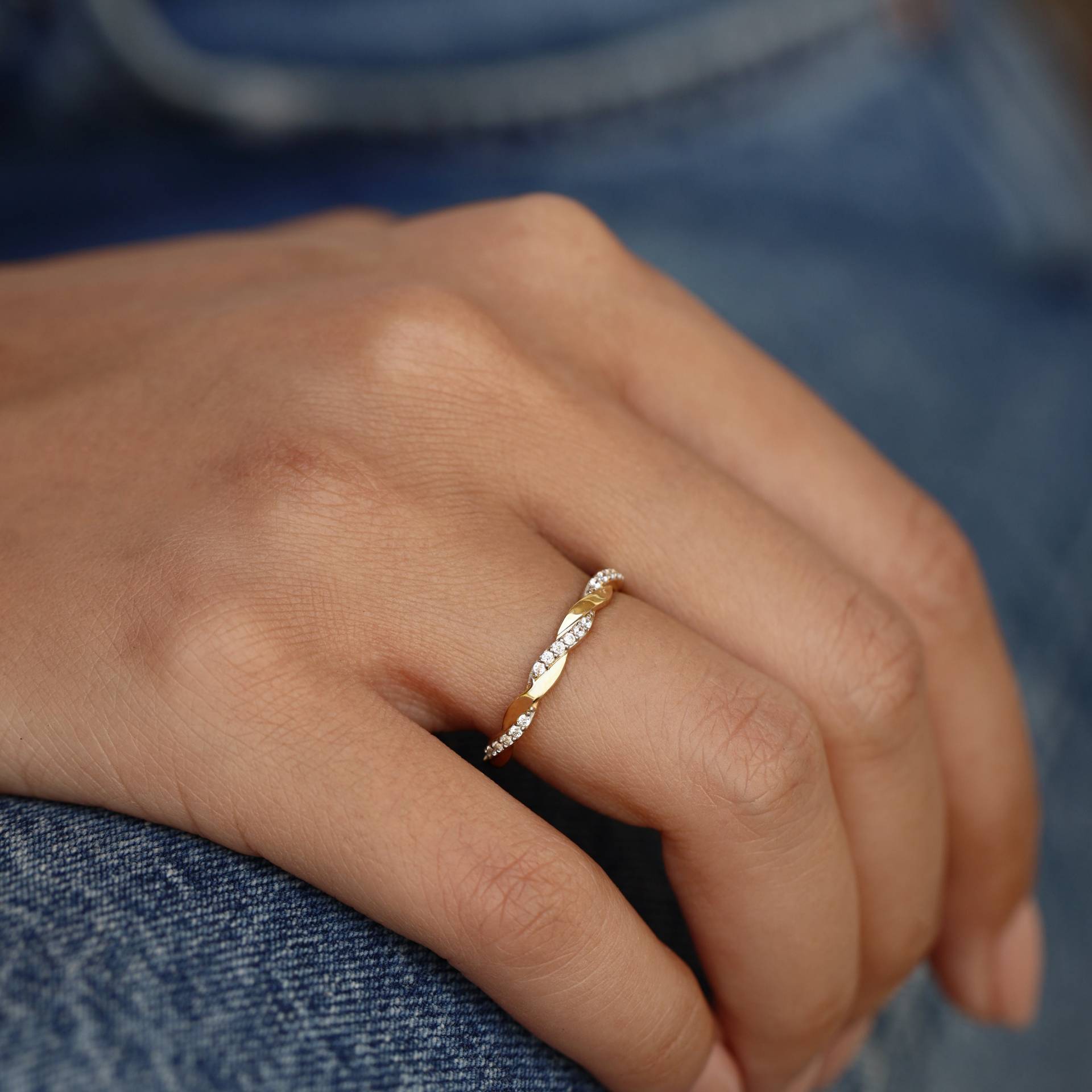 Baffin Ring, 14K Solid Gold, Zierliche Einfache Stapelring, Versprechen Echte Goldschmuck, Dünner Geschenk Für Sie von Maresuijewelry