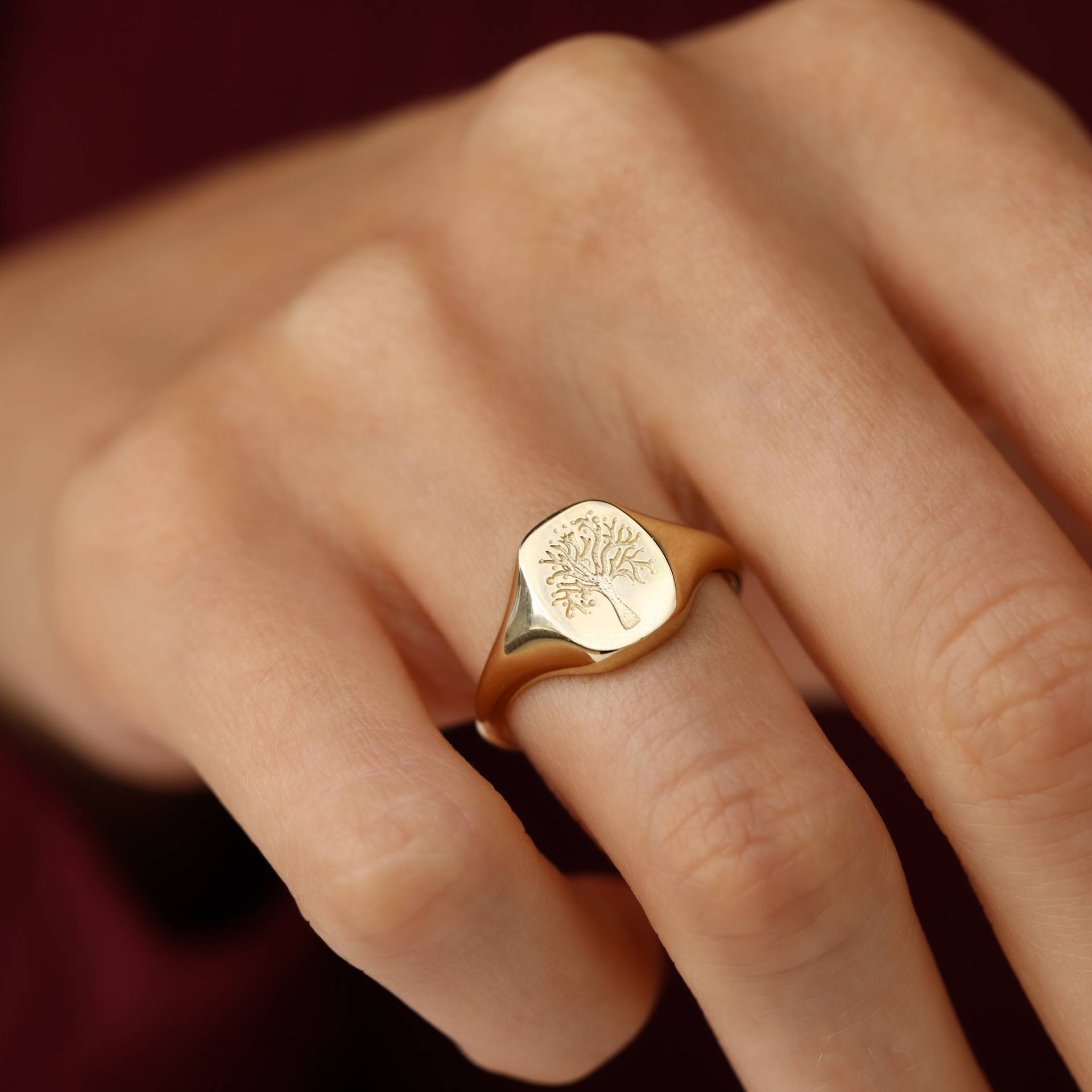 Cerianthidae Ring, 14K Solid Gold Dünne Stapelringe Für Frau, Minimal Schmuck, Zierliche Goldring, Zarter Geschenk Sie von Maresuijewelry