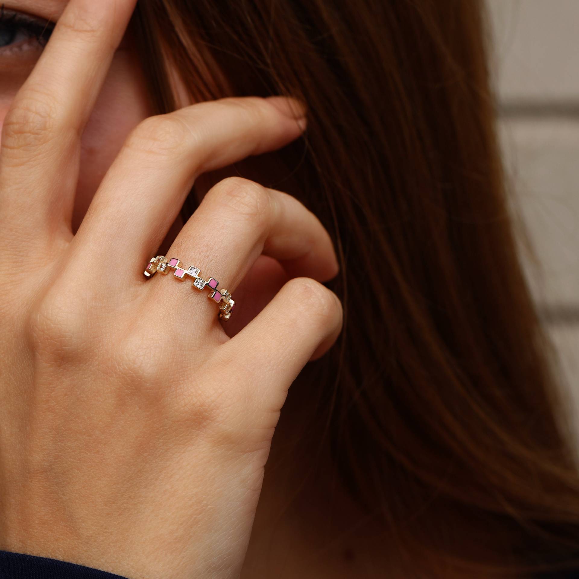 Hydrocotyle Ring, 14K Solid Gold Dünne Stapel Ringe Für Frau, Minimal Schmuck, Zierlicher Zarter Geschenk Sie von Maresuijewelry