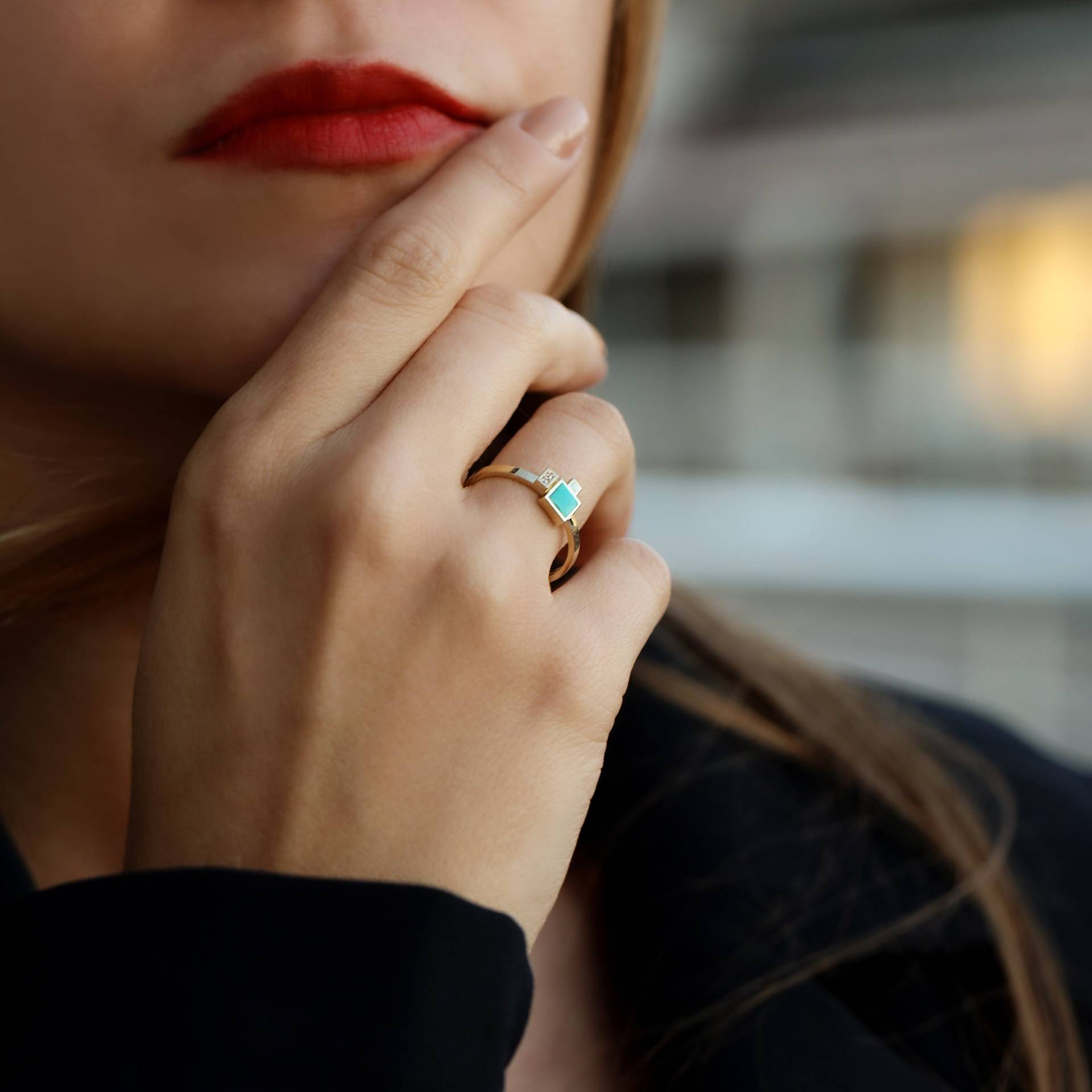 Neon Tetra Ring, 14K Solid Gold Dünne Stapelringe Für Frau, Minimal Schmuck, Zierliche Goldring, Zarte Geschenk Sie von Maresuijewelry