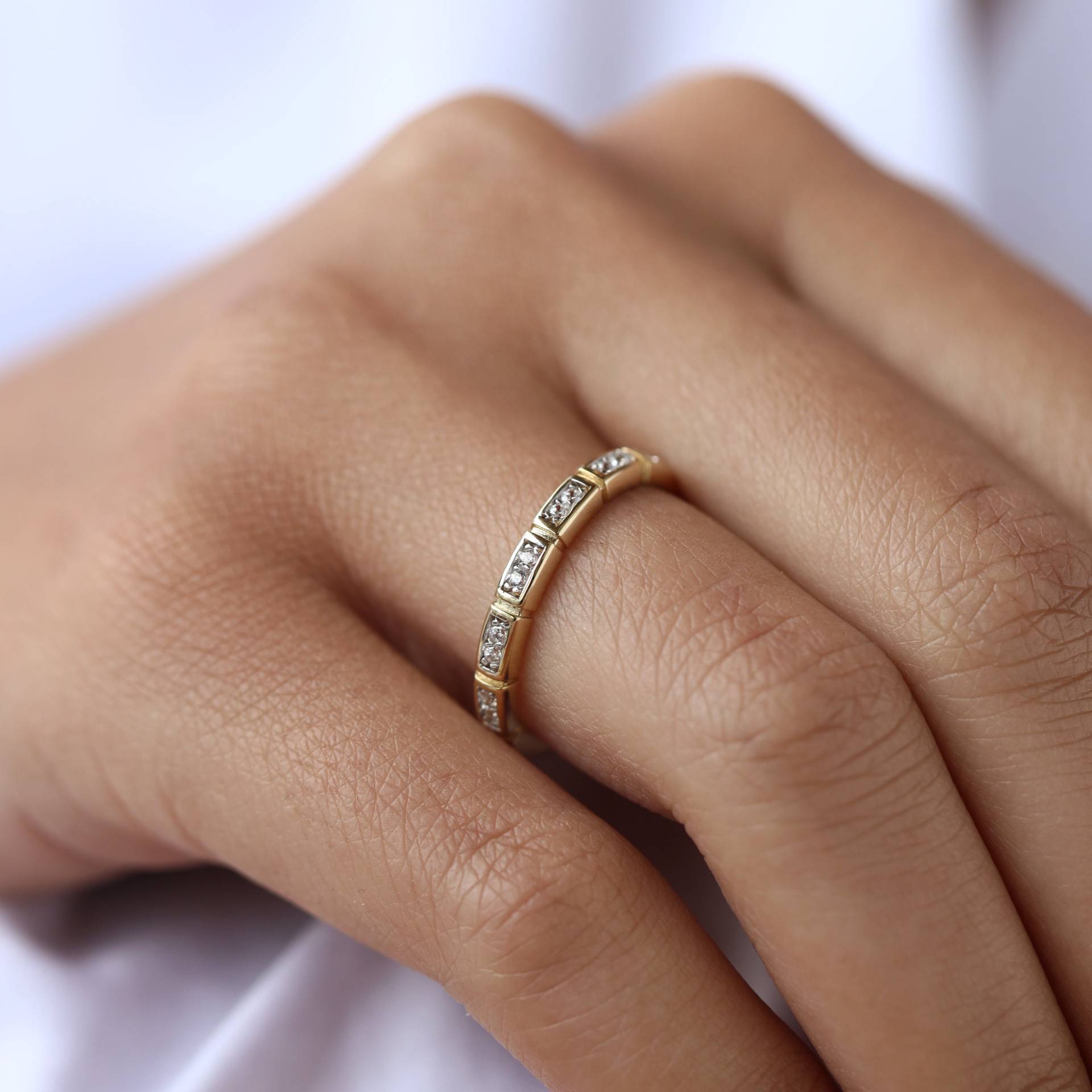 Plitvice Ring, 14 K Solid Gold Dünne Stapelringe Für Frauen, Zierliche Goldring, Minimal Schmuck, Zarter Geschenk Sie von Maresuijewelry