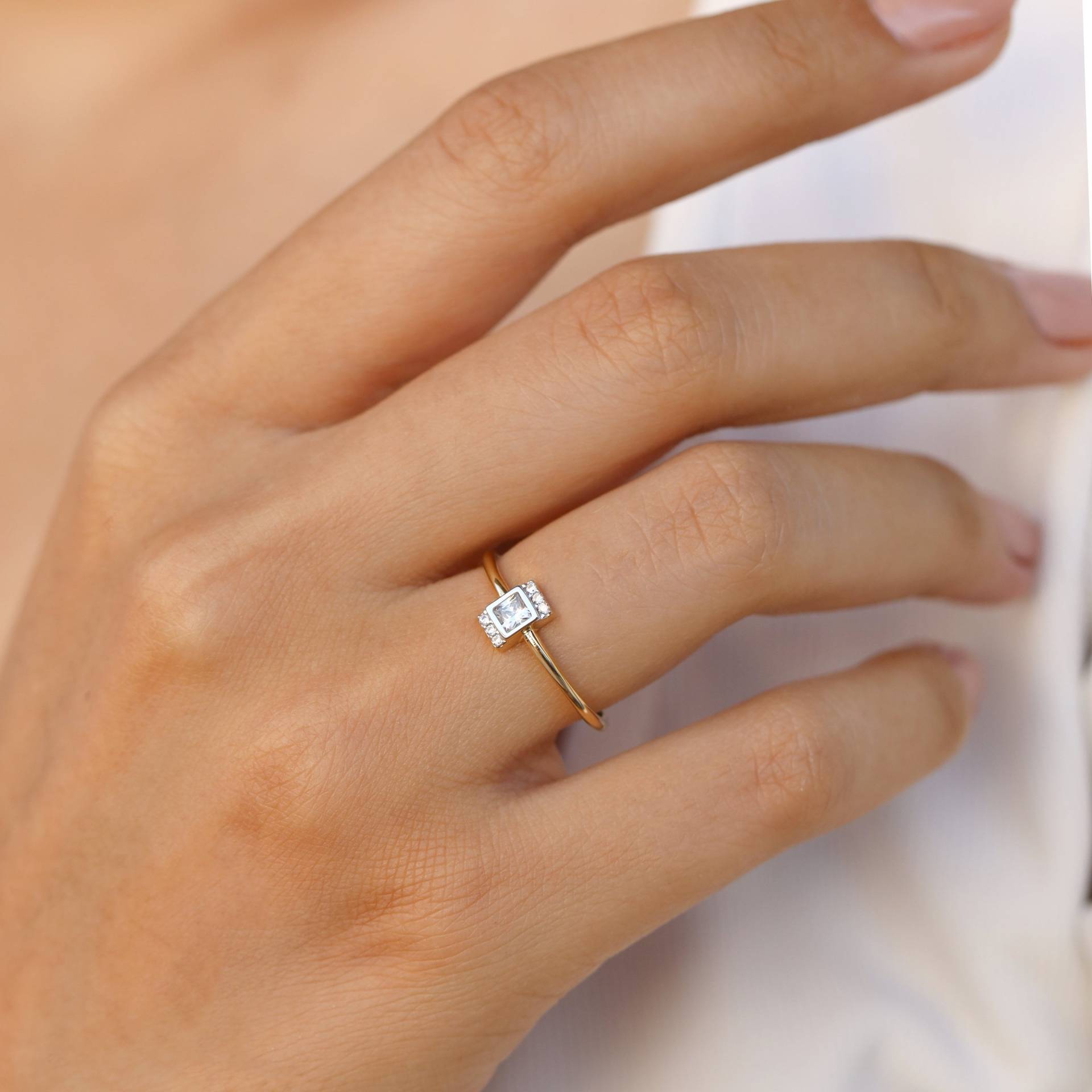Quessant Ring, 14K Solid Gold, Versprechen Minimal Schmuck, Gold Stapelringe Für Frauen, Elegante Geschenk Sie, Dünnes von Maresuijewelry