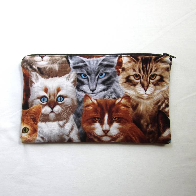 Katze Gesichter Reißverschluss-Etui/Federmäppchen Schminktasche Gadget Tasche Katze Gesichter Reißverschluss-Etui/Federmäppchen Schminktasche Gadget Tasche von MarfDaze