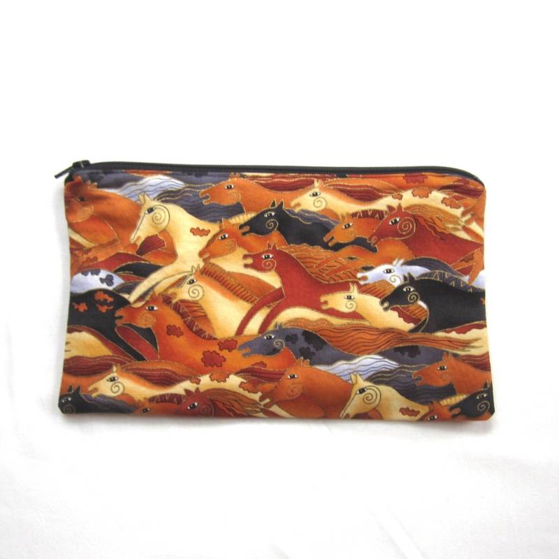 Pferde Stoff Reißverschluss Täschchen/Mäppchen Schminktasche Gadget von MarfDaze