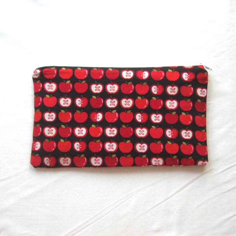 Rote Äpfel Stoff Reißverschluss-Etui/Federmäppchen Schminktasche Gadget Tasche von MarfDaze