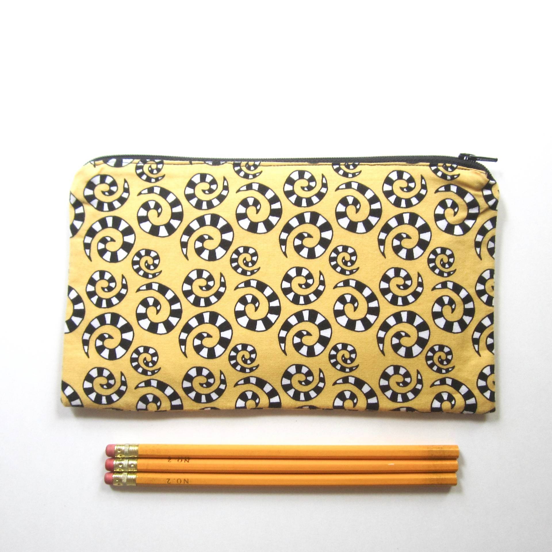 Schwarz Und Gelb Stoff Reißverschluss Beutel/Bleistift Fall Make-Up Tasche Gadget Sack Schwarz Und Gelb Stoff Reißverschluss Beutel/Bleistift Fall Make-Up Tasche Gadget Sack von MarfDaze