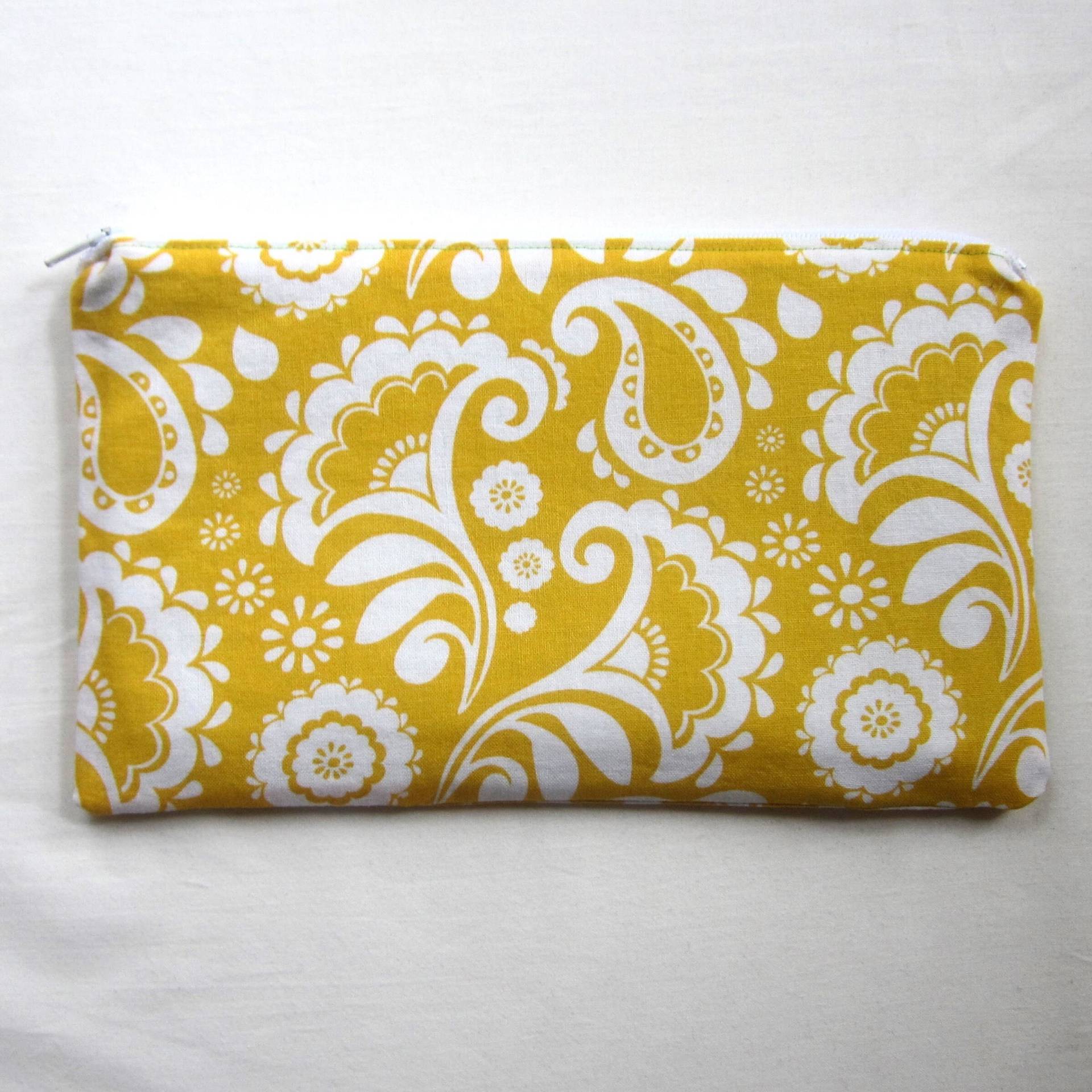 Sonnig Gelbe Und Weiße Stoff-Reißverschluss-Etui/Federmäppchen Schminktasche Gadget Tasche Sonnig Gelbe Und Weiße Stoff-Reißverschluss-Etui/Federmäppchen Schminktasche Gadget Tasche von MarfDaze