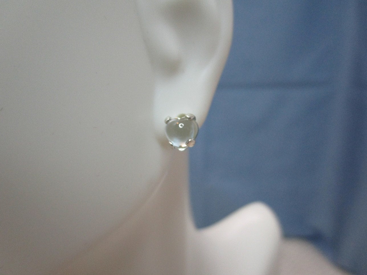 Cabochon Heart Cut Blautopas Ohrringe in Sterling Silber #2641 von MargaretsGems