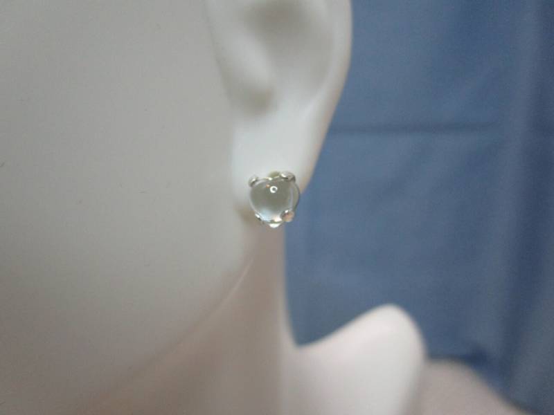 Cabochon Heart Cut Blautopas Ohrringe in Sterling Silber #2641 von MargaretsGems