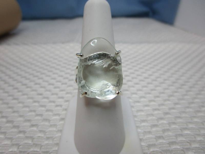 Freiform Getrommelter Aquamarin Ring in Sterling Silber - Größe 6, 75 #2459 von MargaretsGems
