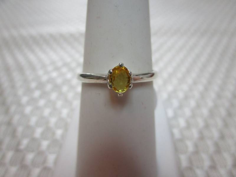 Orange Gelber Songea Saphir Ring Mit Ovalem Schliff in Sterling Silber - Größe 7 #2586 von MargaretsGems