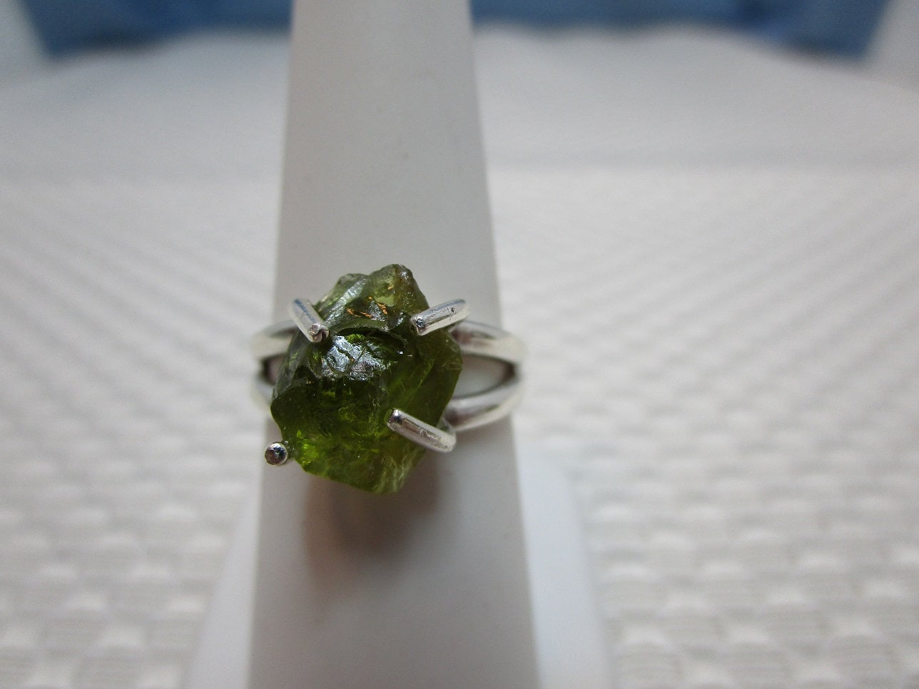 Peridot Kristall Ring in Sterling Silber - Größe 6, 75 #2632 von MargaretsGems