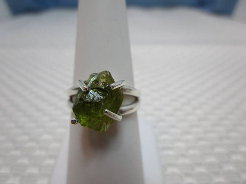 Peridot Kristall Ring in Sterling Silber - Größe 6, 75 #2632 von MargaretsGems