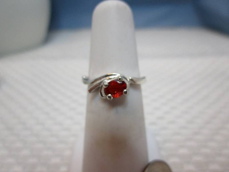 Rot Orange Saphir Ring in Sterling Silber - Größe 4 #2447 von MargaretsGems