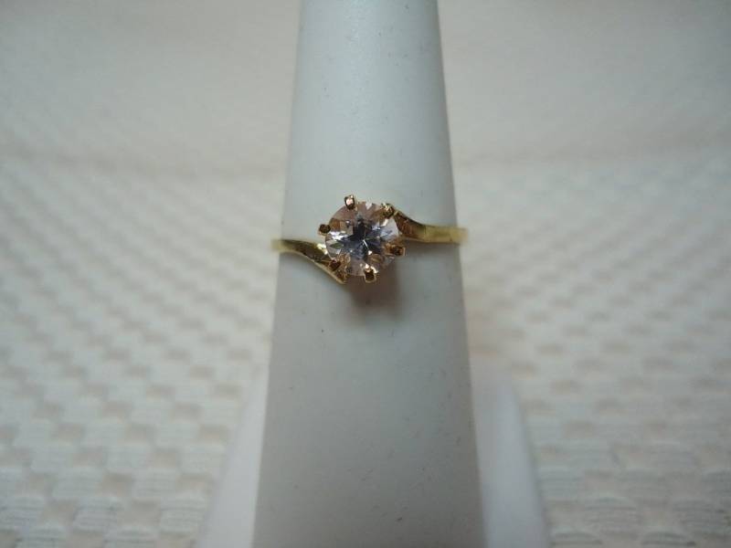 Runder Morganit Ring Aus Massivem 10K Gelbgold #2362 von MargaretsGems