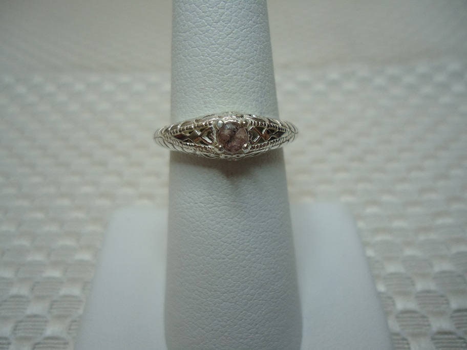 Runder Pink Ceylon Saphir Ring in Sterling Silber - Größe 6.5 #2075 von MargaretsGems