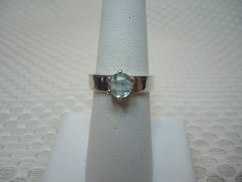 Runder Schachbrett Facettierter Topas Ring in Sterling Silber - Größe 6, 5 #2204 von MargaretsGems