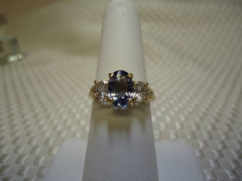 Tansanit Und Ceylon Saphir Ring in 10K Gold - Größe 6, 75 #1438 von MargaretsGems
