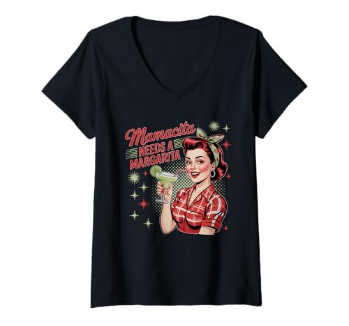 Damen Mamacita Needs A Margarita — lustige Grafik für Damen T-Shirt mit V-Ausschnitt Damen Mamacita Needs A Margarita — lustige Grafik für Damen T-Shirt mit V-Ausschnitt von Margarita Lovers Apparel for Women Who Love Fun