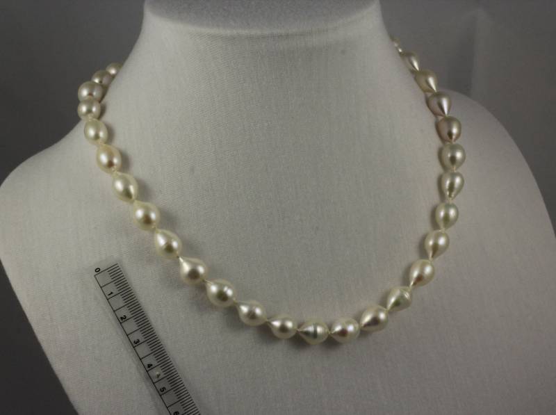 Collier Aus Wunderschönen Süßwasserzuchtperlen, 925Er Silber Vergoldet, 48, 5 cm von MargaritiferaGems