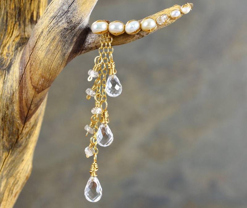 Echte Zirkon Weiße Süßwasser Perle Bergsteiger Edelstein 14K Gold Filled Silber Ohr Crawler Braut Hochzeit Ohrringe Ranke Pin Sweep Echte Zirkon Weiße Süßwasser Perle Bergsteiger Edelstein 14K Gold Filled Silber Ohr Crawler Braut Hochzeit Ohrringe Ranke Pin Sweep von MargayB