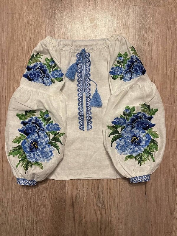 Kinder Vyshyvanka Bluse Mit Blumenstickerei 1-12 Jahre Besticktes Mädchen Top Ukrainer Outfit von MargoEmbroidery