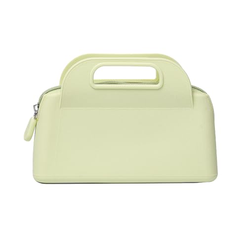 Reise-Make-up-Tasche, Silikon-Kosmetiktasche für Damen, Kosmetik-Organizer mit Reißverschluss, wasserdichte Reise-Kulturbeutel, Hautpflege-Tasche mit Griff, Grün , Make-up-Tasche von Marhaliya