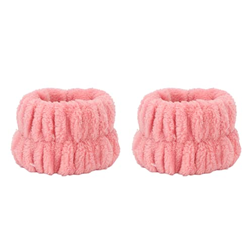 Marhynchus 1 Paar Handgelenk Waschhandtuchband Gesicht Waschtische Armbänder Mikrofaser Handgelenk Spa Armbänder Absorbierende Hautfreundliche Flanell Armbänder für Frauen Mädchen (PINK) von Marhynchus