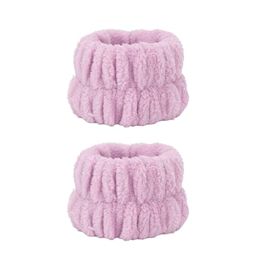Marhynchus 1 Paar Handgelenk Waschhandtuchband Gesicht Waschtische Armbänder Mikrofaser Handgelenk Spa Armbänder Absorbierende Hautfreundliche Flanell Armbänder für Frauen Mädchen (PURPLE) von Marhynchus